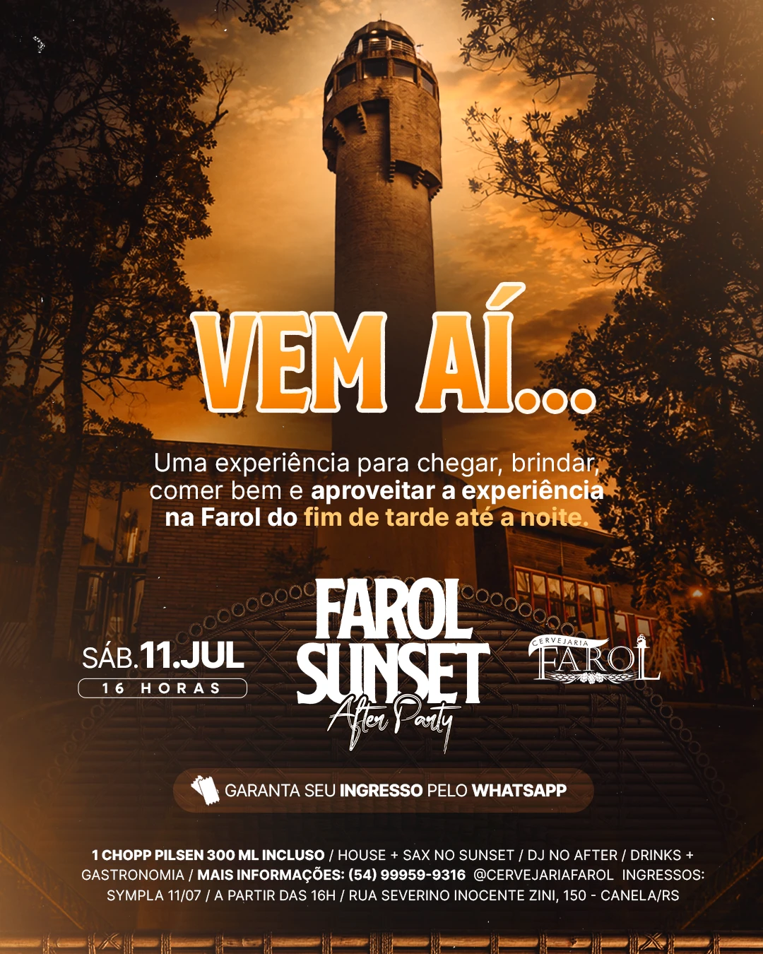 Banner lateral de evento da Cervejaria Farol